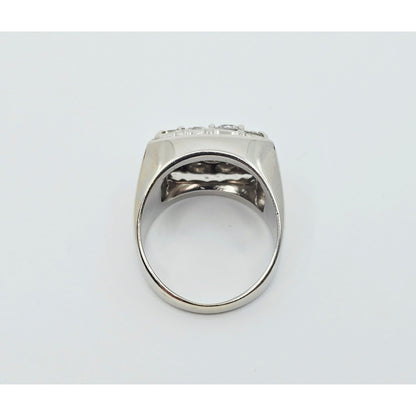 14K White Gold Men's Diamond Cluster Ring