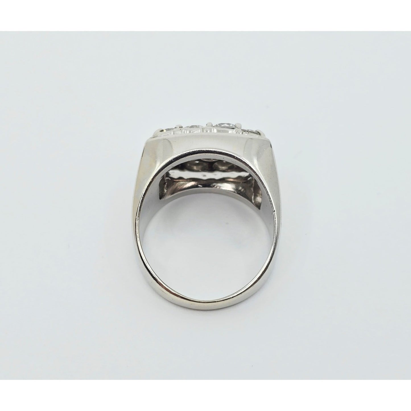 14K White Gold Men's Diamond Cluster Ring