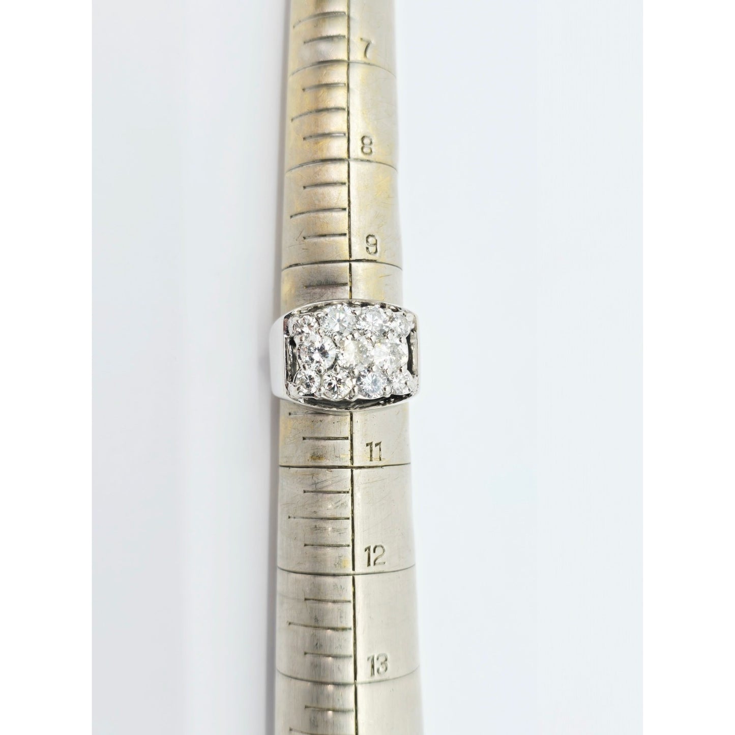 14K White Gold Men's Diamond Cluster Ring