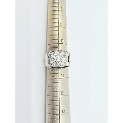 14K White Gold Men's Diamond Cluster Ring
