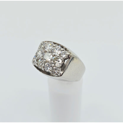 14K White Gold Men's Diamond Cluster Ring