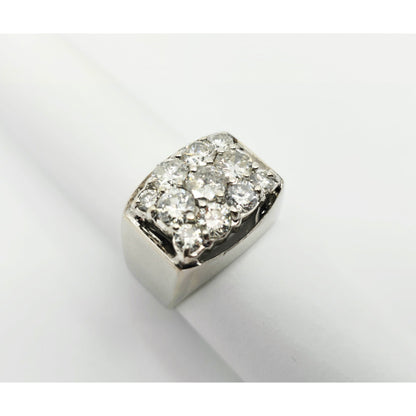 14K White Gold Men's Diamond Cluster Ring