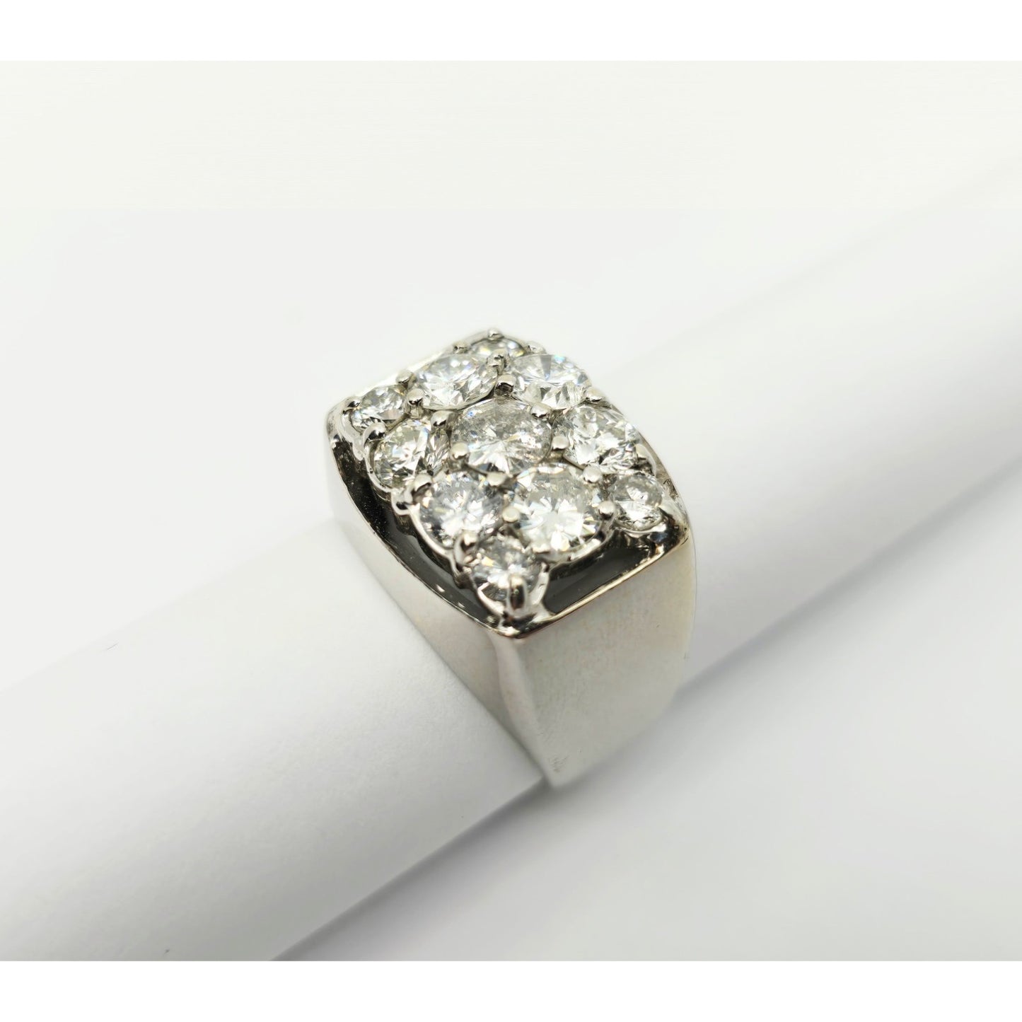 14K White Gold Men's Diamond Cluster Ring