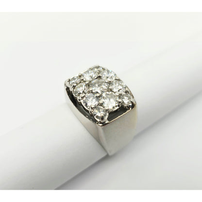 14K White Gold Men's Diamond Cluster Ring
