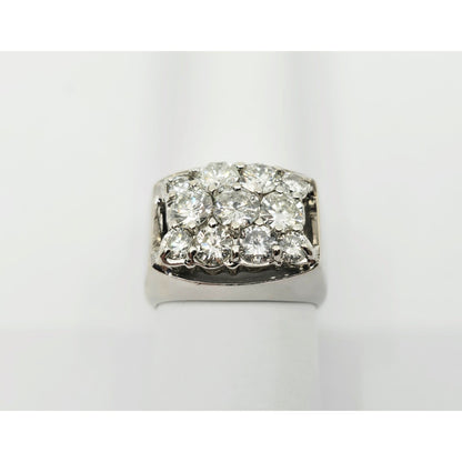 14K White Gold Men's Diamond Cluster Ring