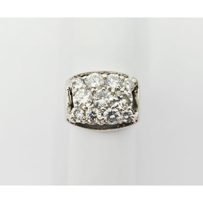 14K White Gold Men's Diamond Cluster Ring