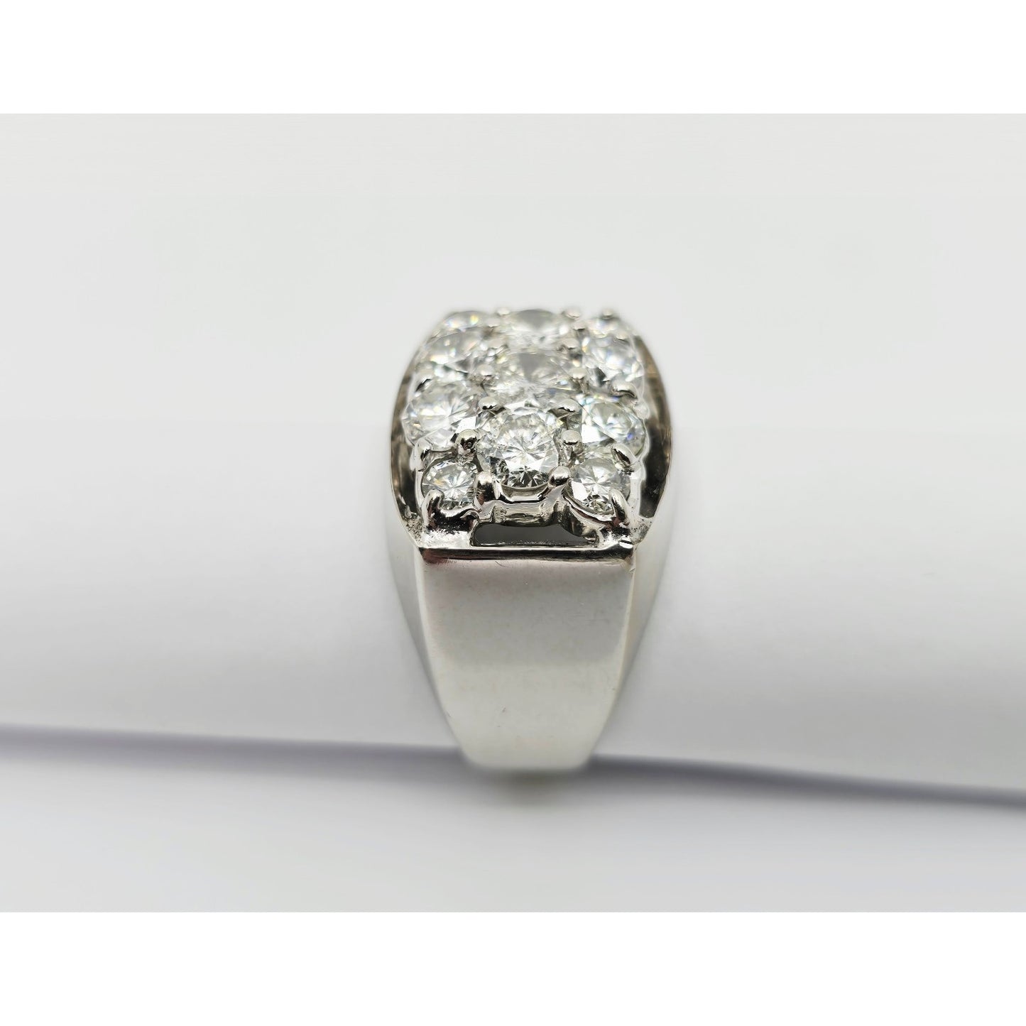 14K White Gold Men's Diamond Cluster Ring