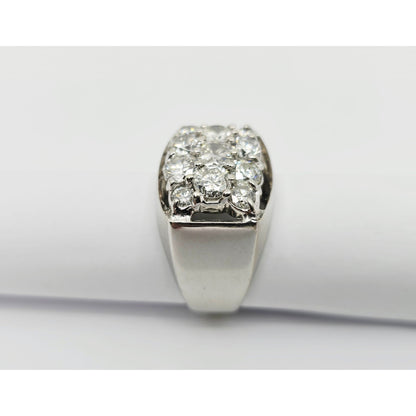 14K White Gold Men's Diamond Cluster Ring