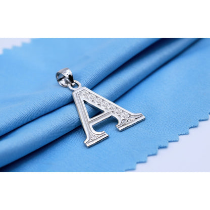 14K White Gold Initial Letter " A " Charm Pendant