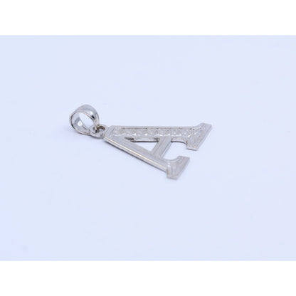 14K White Gold Initial Letter " A " Charm Pendant