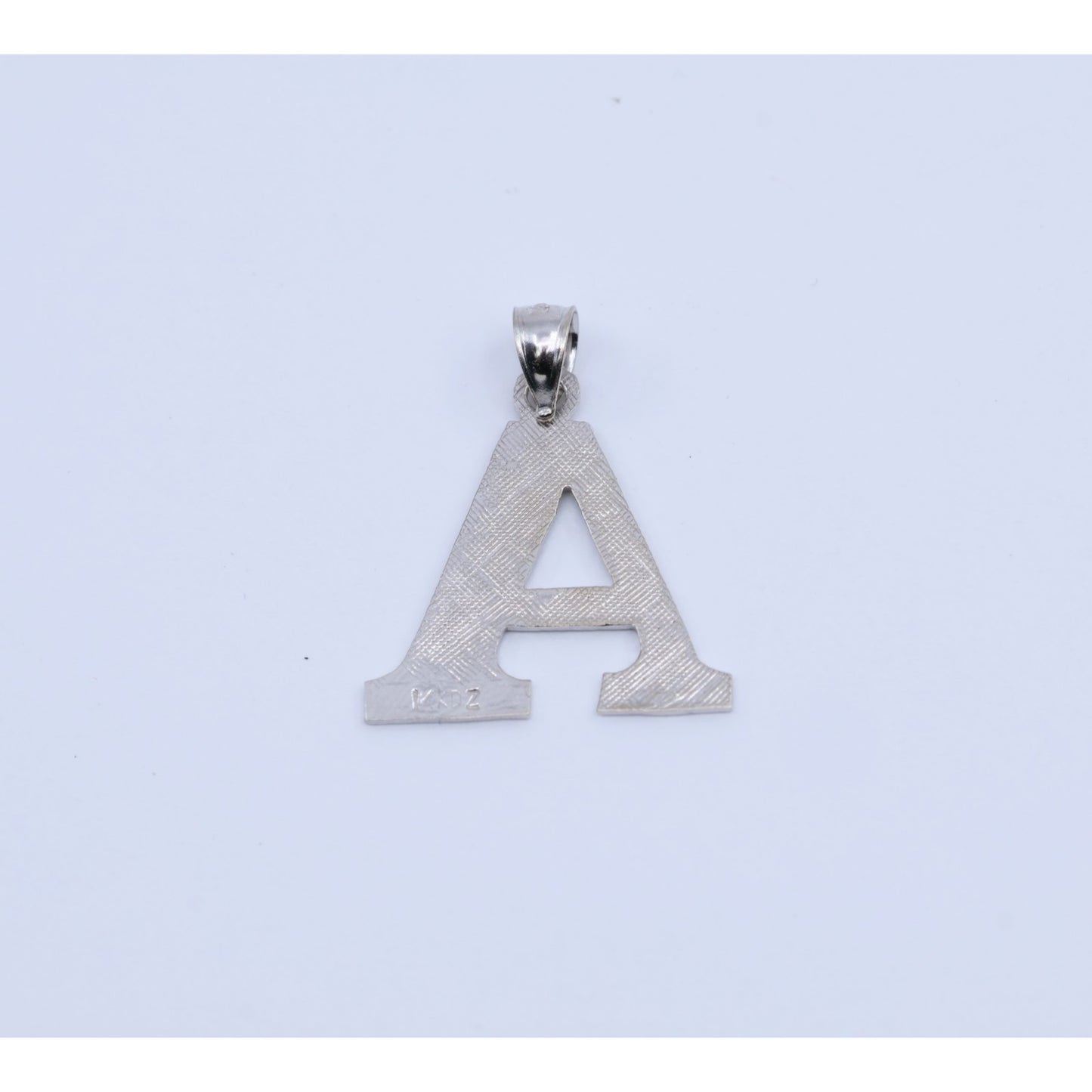 14K White Gold Initial Letter " A " Charm Pendant