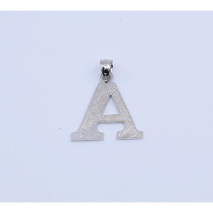 14K White Gold Initial Letter " A " Charm Pendant