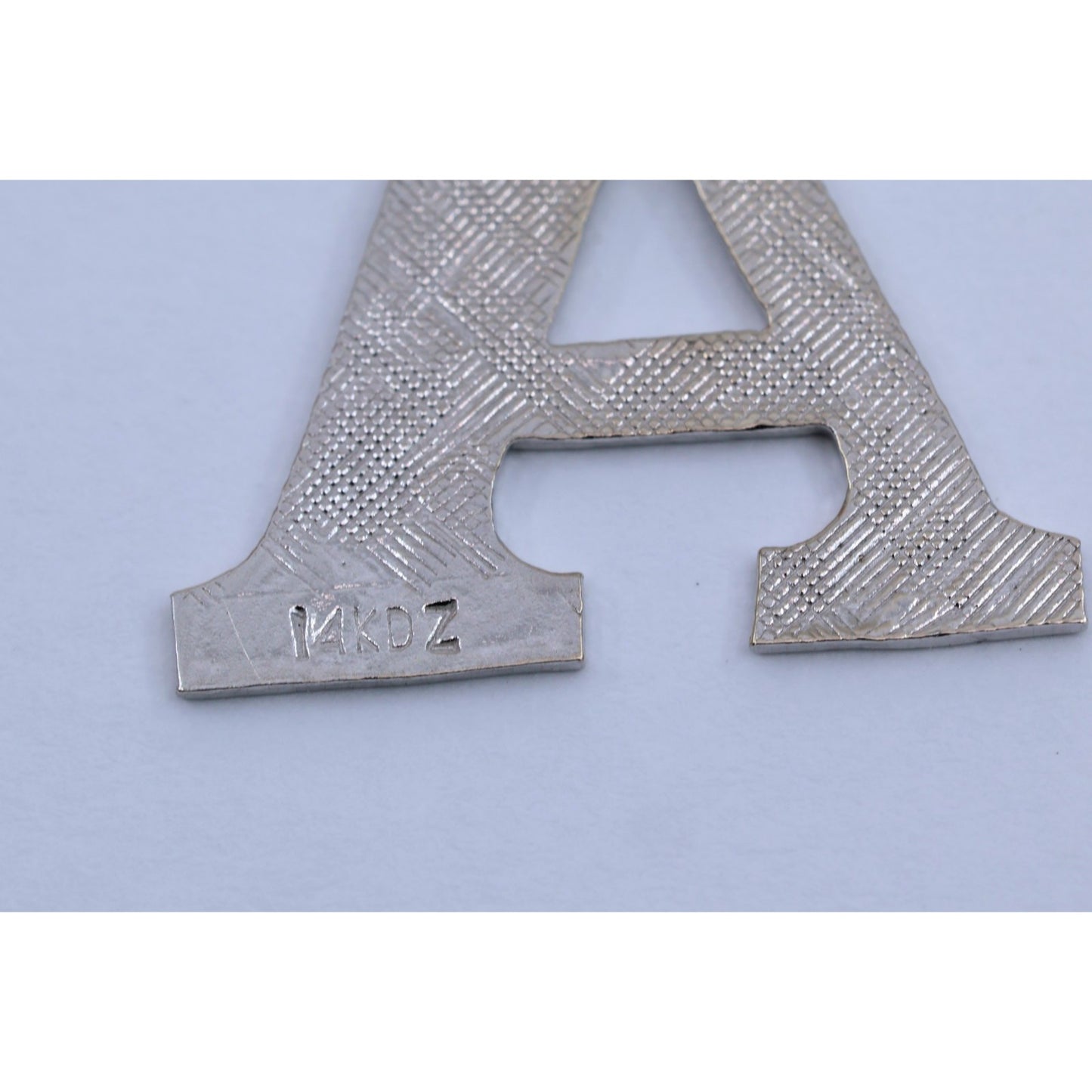 14K White Gold Initial Letter " A " Charm Pendant