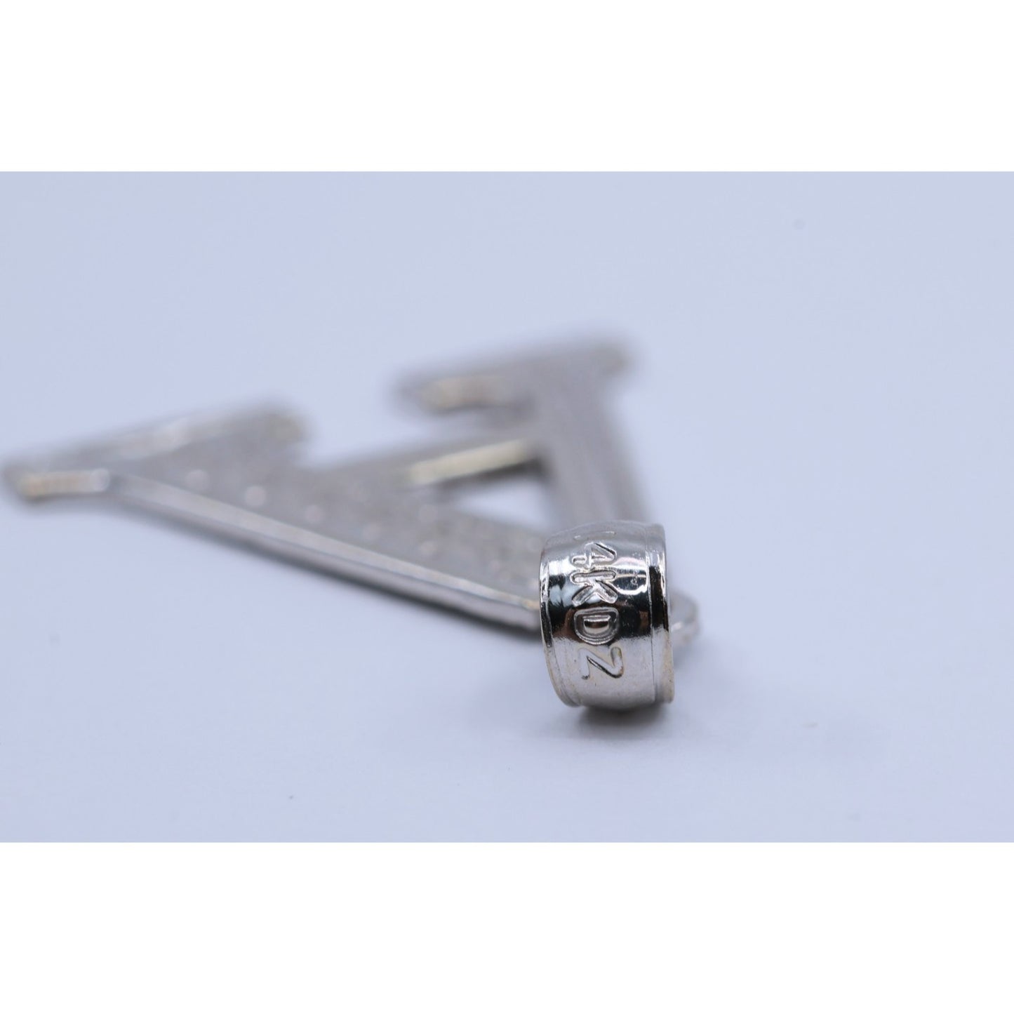 14K White Gold Initial Letter " A " Charm Pendant