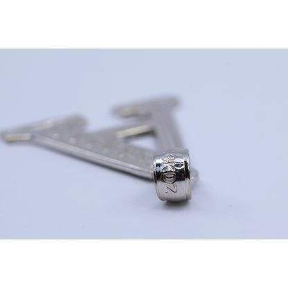 14K White Gold Initial Letter " A " Charm Pendant