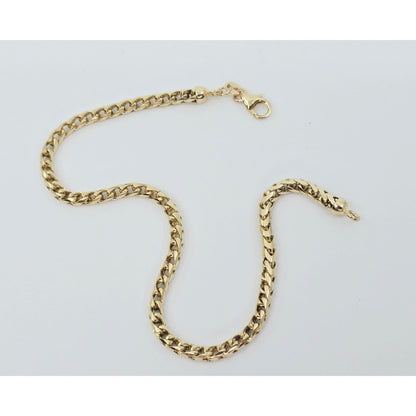 10K Yellow Gold Rounded Franco Link Chain Bracelet