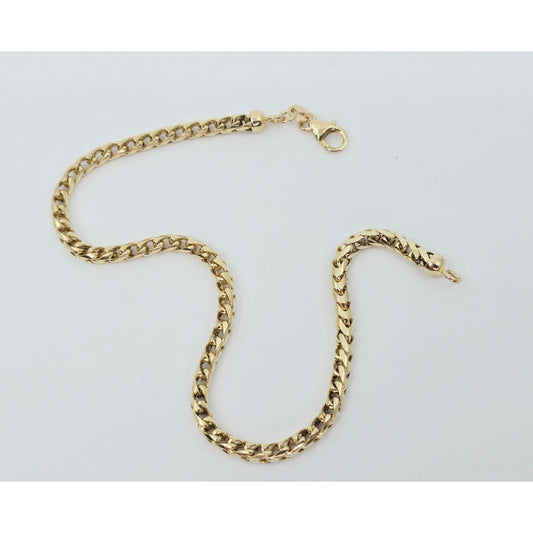 10K Yellow Gold Rounded Franco Link Chain Bracelet
