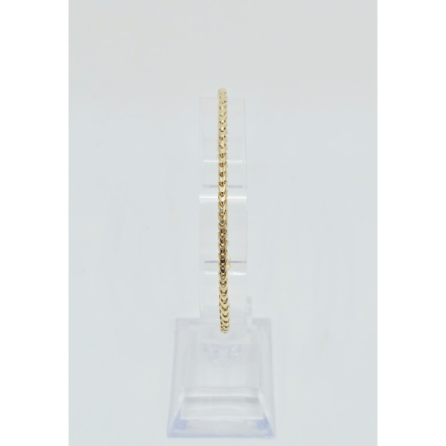 10K Yellow Gold Rounded Franco Link Chain Bracelet