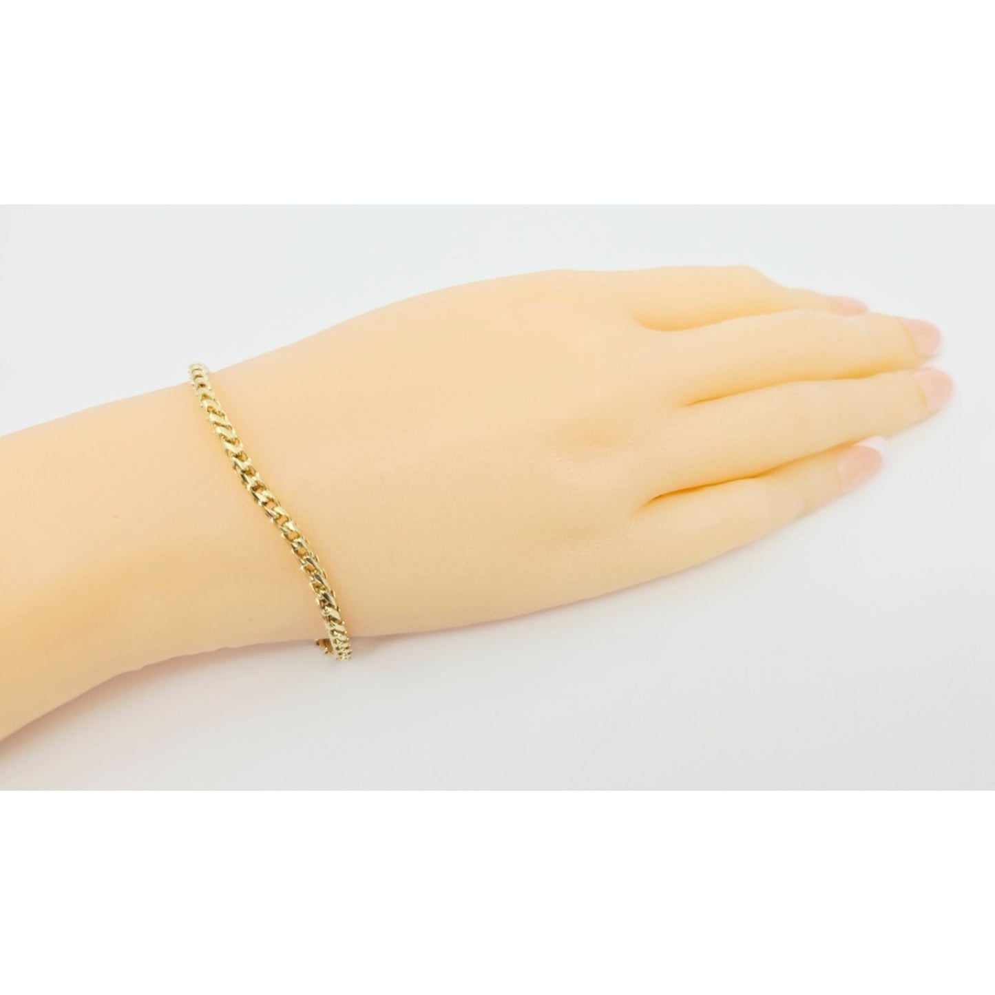 10K Yellow Gold Rounded Franco Link Chain Bracelet