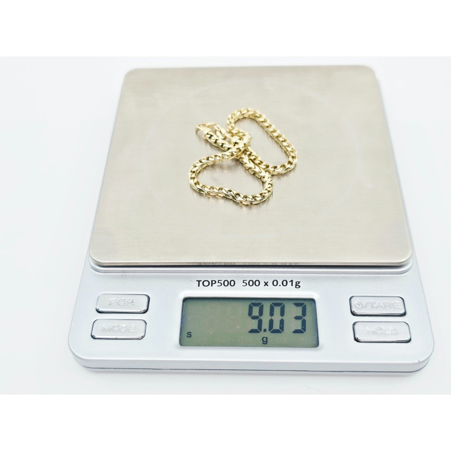 10K Yellow Gold Rounded Franco Link Chain Bracelet