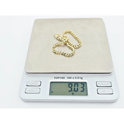 10K Yellow Gold Rounded Franco Link Chain Bracelet