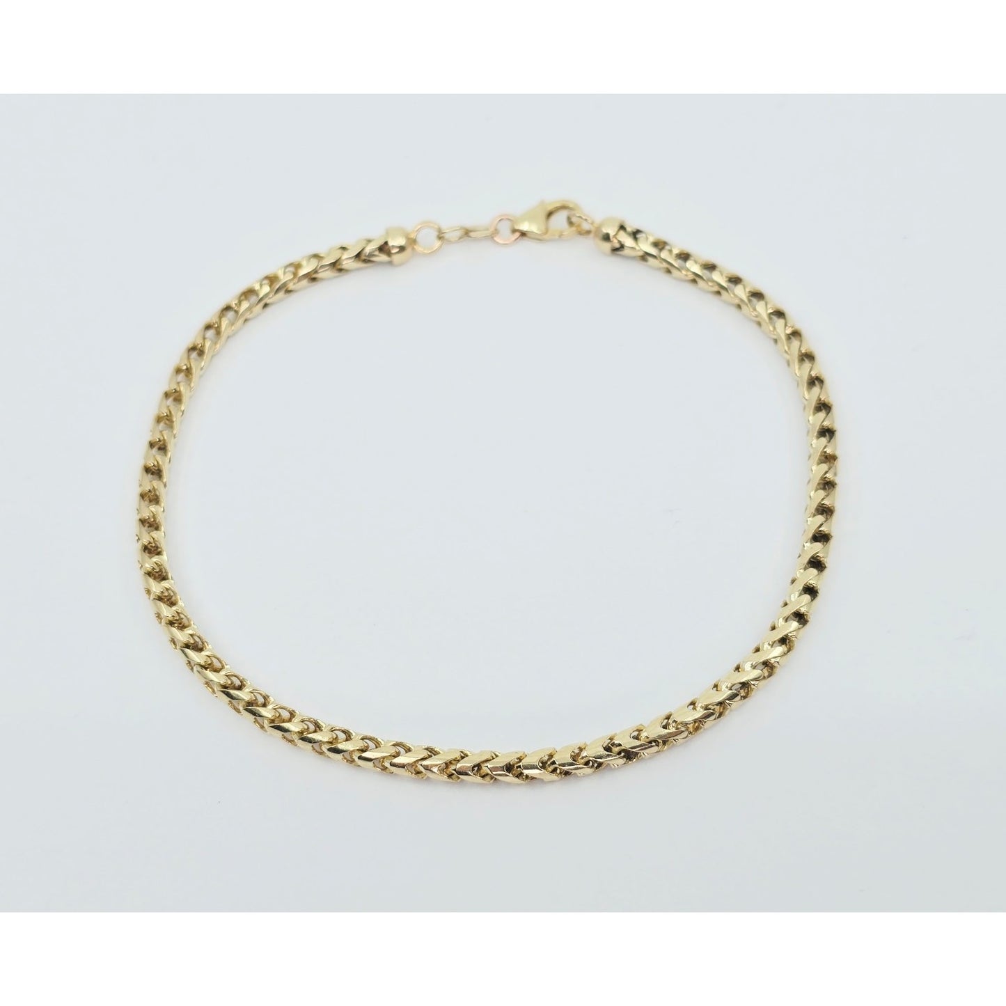 10K Yellow Gold Rounded Franco Link Chain Bracelet