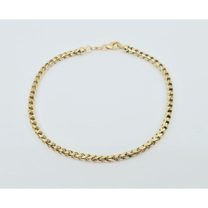 10K Yellow Gold Rounded Franco Link Chain Bracelet