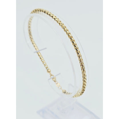10K Yellow Gold Rounded Franco Link Chain Bracelet
