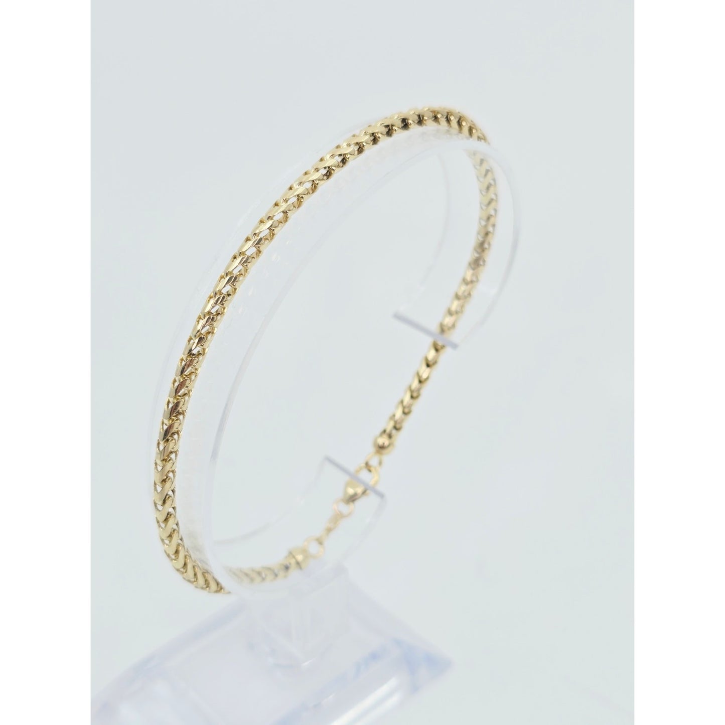 10K Yellow Gold Rounded Franco Link Chain Bracelet