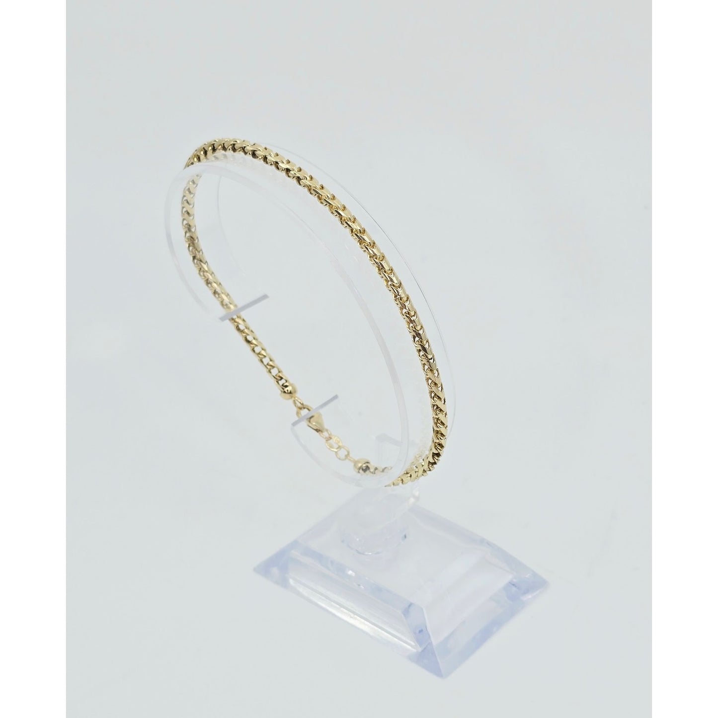 10K Yellow Gold Rounded Franco Link Chain Bracelet