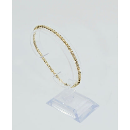 10K Yellow Gold Rounded Franco Link Chain Bracelet