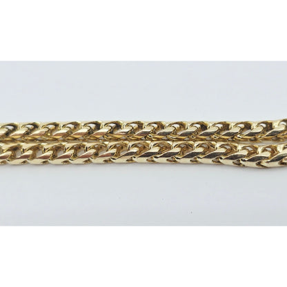 10K Yellow Gold Rounded Franco Link Chain Bracelet