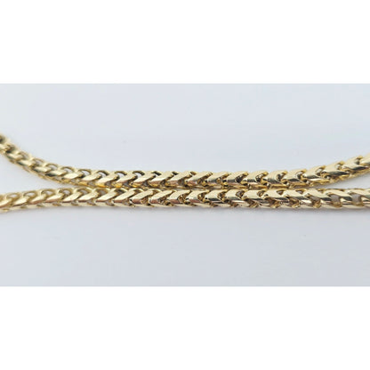 10K Yellow Gold Rounded Franco Link Chain Bracelet