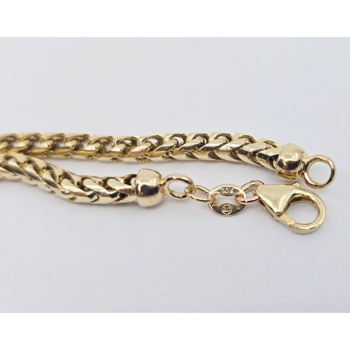 10K Yellow Gold Rounded Franco Link Chain Bracelet