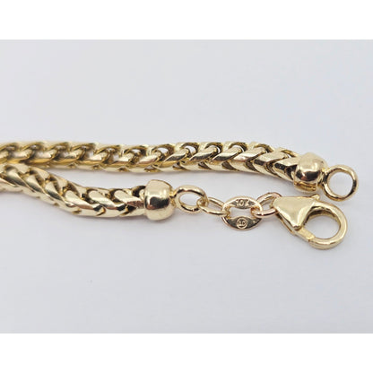 10K Yellow Gold Rounded Franco Link Chain Bracelet