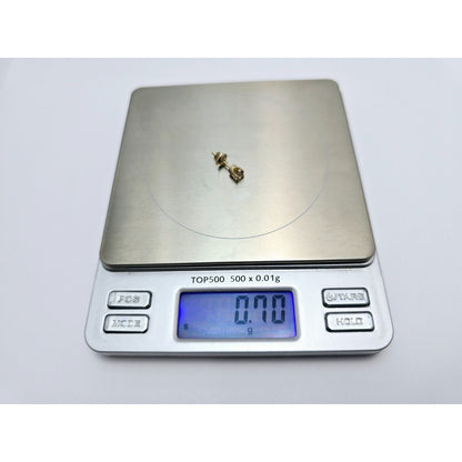 Single 14K Yellow Gold Round Diamond Screw Back Stud Earring