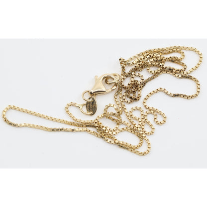 14K Yellow Gold Box Link Chain Necklace