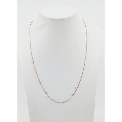 14K Yellow Gold Box Link Chain Necklace