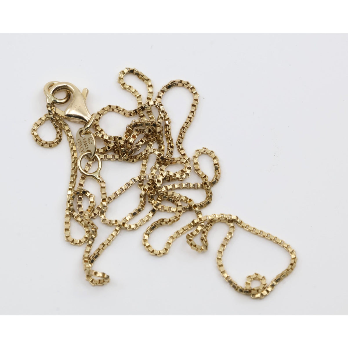 14K Yellow Gold Box Link Chain Necklace