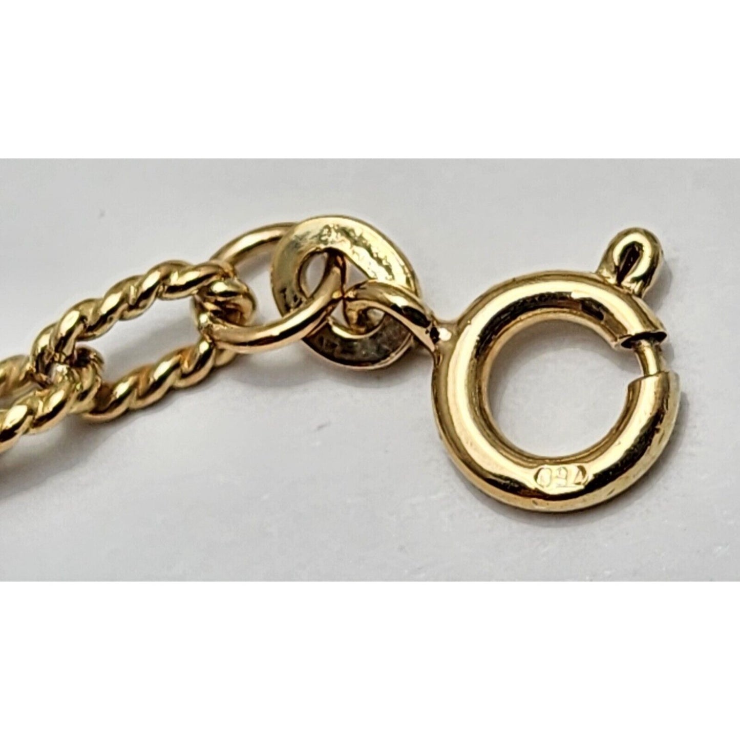 18K Yellow Gold Textured Twist Cable Link Chain Necklace