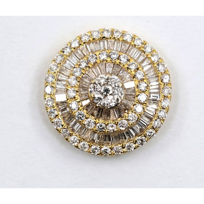Single 18K Yellow Gold Baguette & Round Diamond Stud Earring