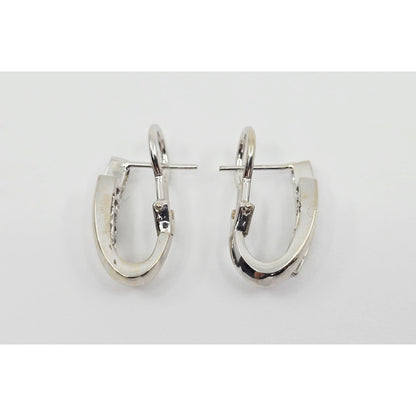 14K White Gold Diamond French Clip Earrings