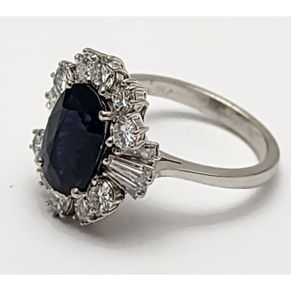 18K White Gold Sapphire & Diamond Ring