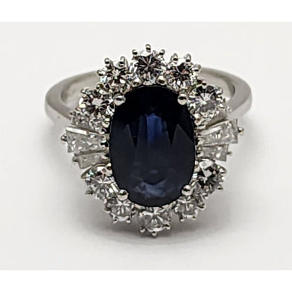18K White Gold Sapphire & Diamond Ring