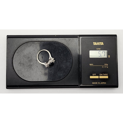 18K White Gold Sapphire & Diamond Ring