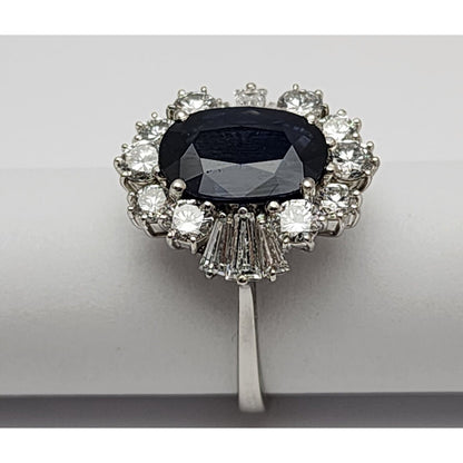 18K White Gold Sapphire & Diamond Ring