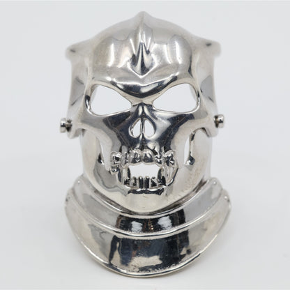 Sterling Silver 925 Medieval Demonic Skull Moving Jaw Ring