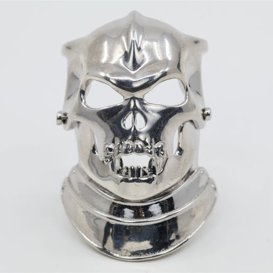 Sterling Silver 925 Medieval Demonic Skull Moving Jaw Ring