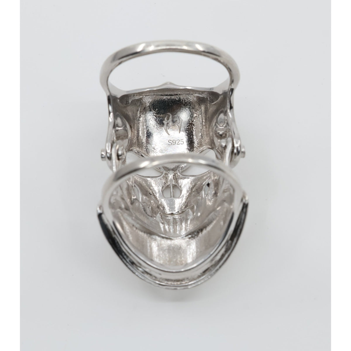 Sterling Silver 925 Medieval Demonic Skull Moving Jaw Ring
