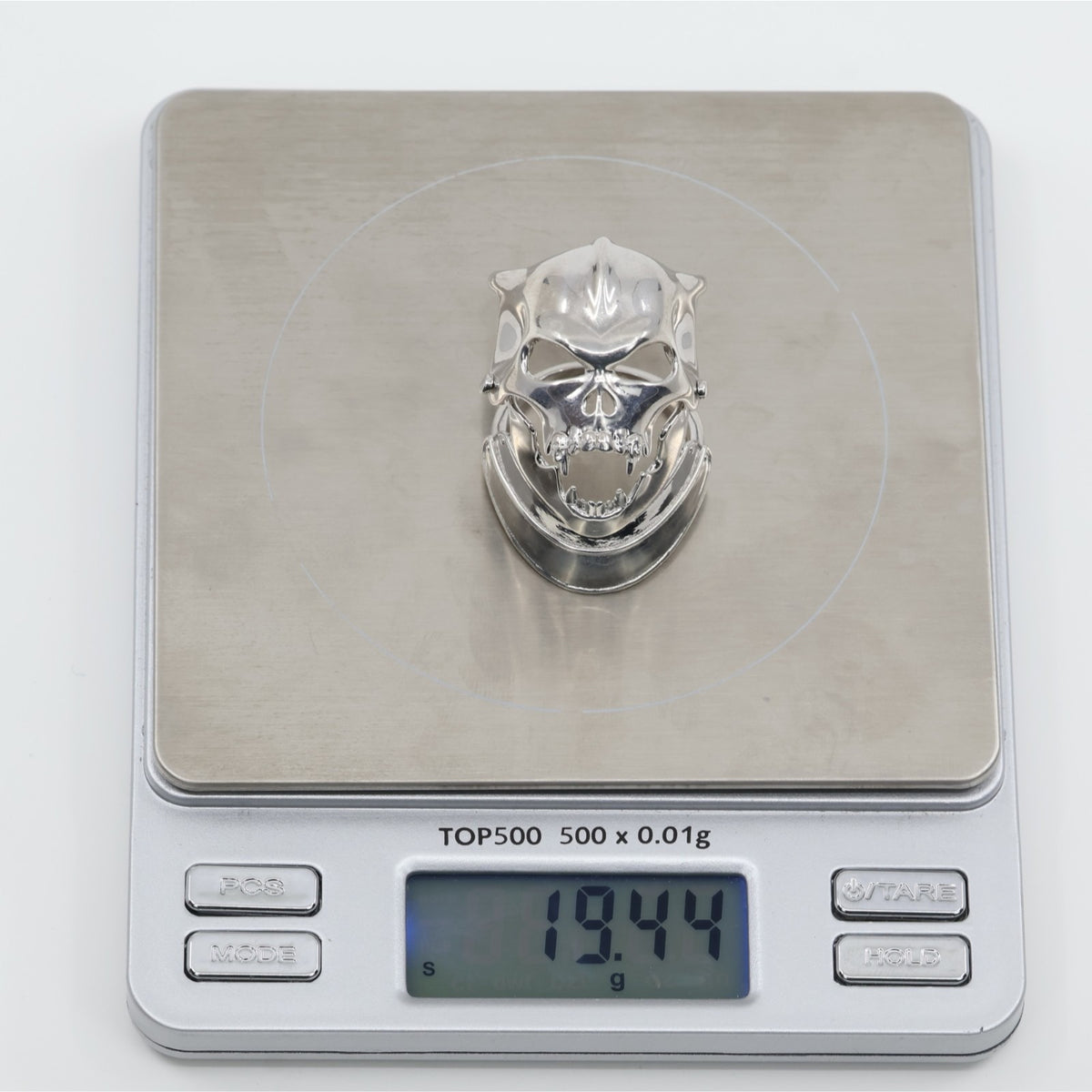Sterling Silver 925 Medieval Demonic Skull Moving Jaw Ring
